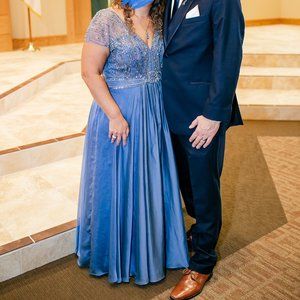 Christina Wu Steel Blue Cap Sleeve Mother of the Bride/Groom Dress size 18
